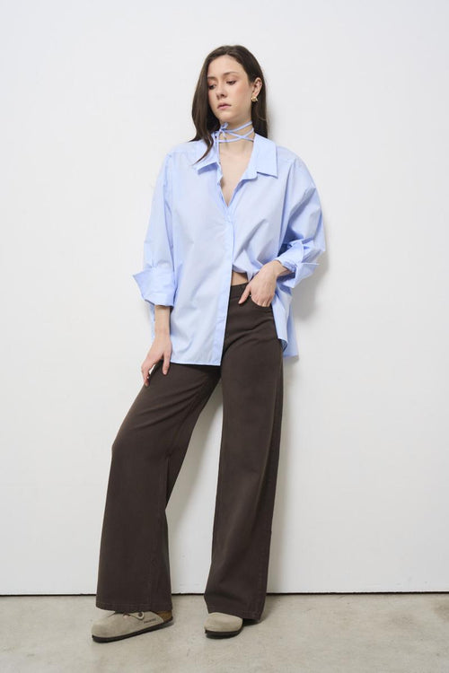 Camicia donna over celeste