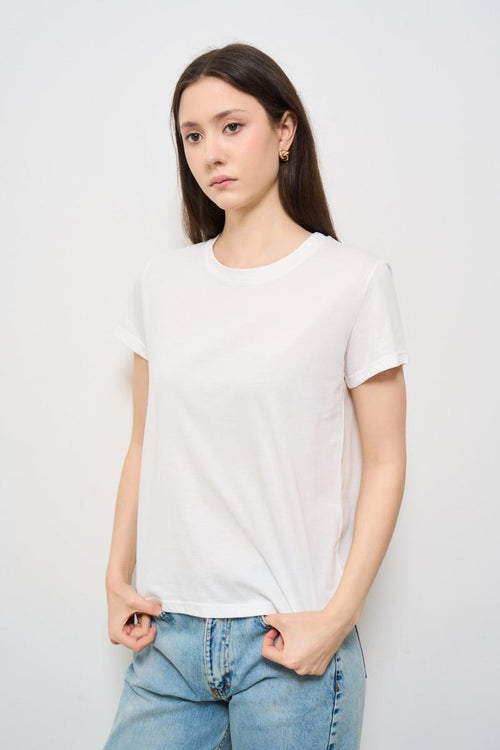 T-shirt donna girocollo bianca