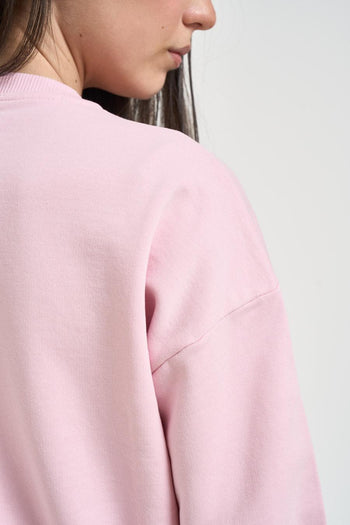 Felpa donna girocollo rosa - 4