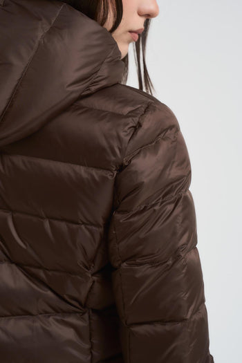 Piumino donna sfiancato marrone - 6