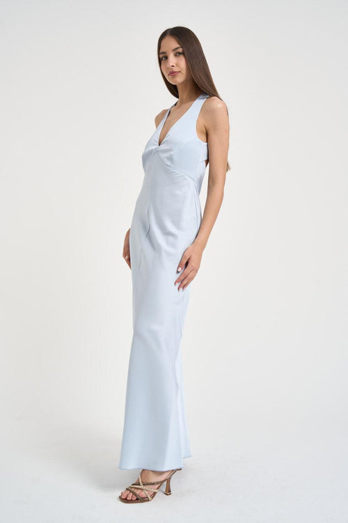 Abito lungo donna celeste - 2