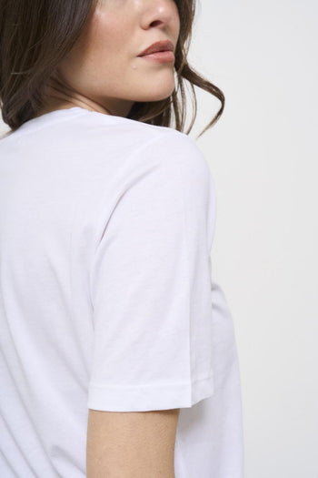 T-shirt donna girocollo bianca - 5