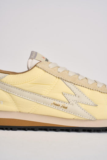 Sneakers donna gialla e beige - 5