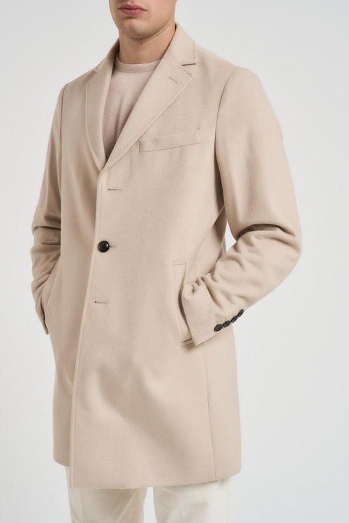 Cappotto uomo monopetto beige - 2