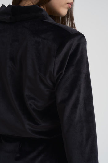 Abito completo donna in velluto nero - 5