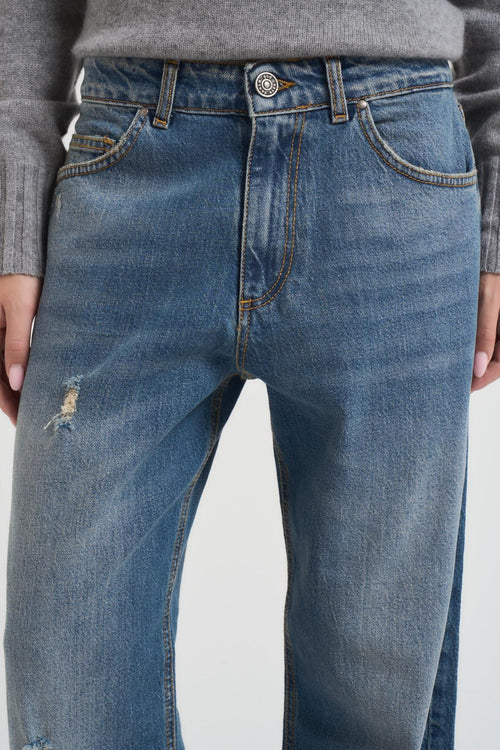 Jeans donna gamba dritta denim chiaro - 2