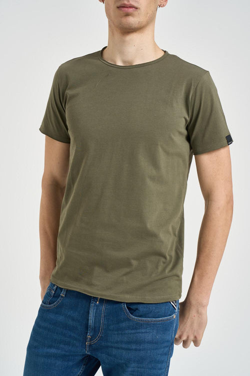T-shirt uomo girocollo verde militare - 2