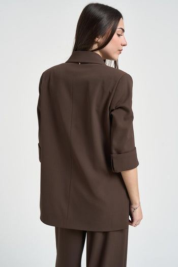 Giacca donna doppiopetto marrone - 4