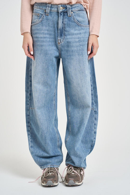 Jeans donna balloon in denim blu chiaro