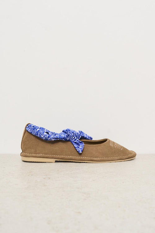 Ballerina donna in suede beige