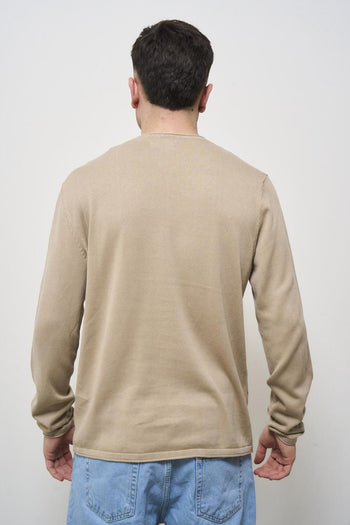 Maglia uomo girocollo beige vintage - 4