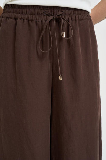 Pantalone donna fluido marrone - 4