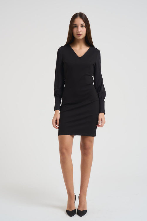 Abito donna con scollo a V nero