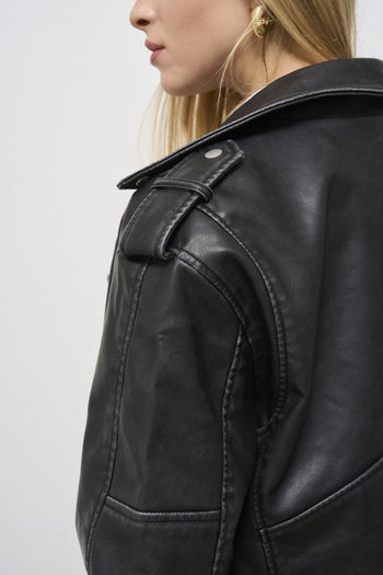 Giubbotto donna biker nero - 5