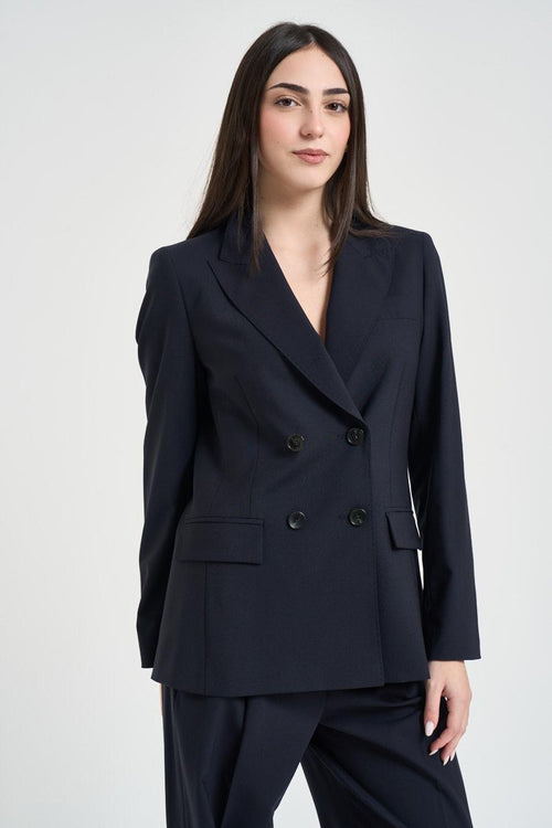 Giacca donna doppiopetto blu - 2