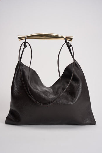 Borsa donna in pelle martellata moro - 4