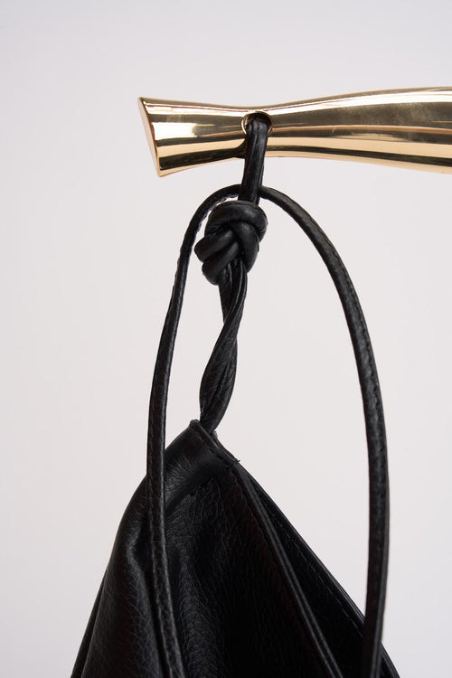 Borsa donna in pelle martellata nera - 2
