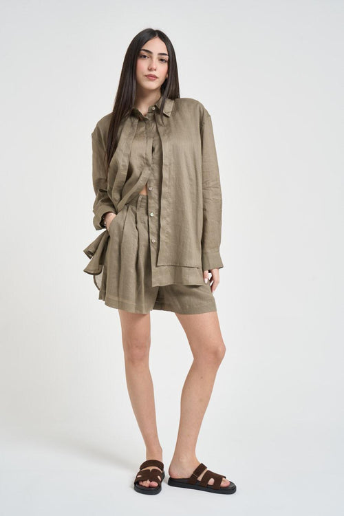 Camicia donna verde oliva - 1