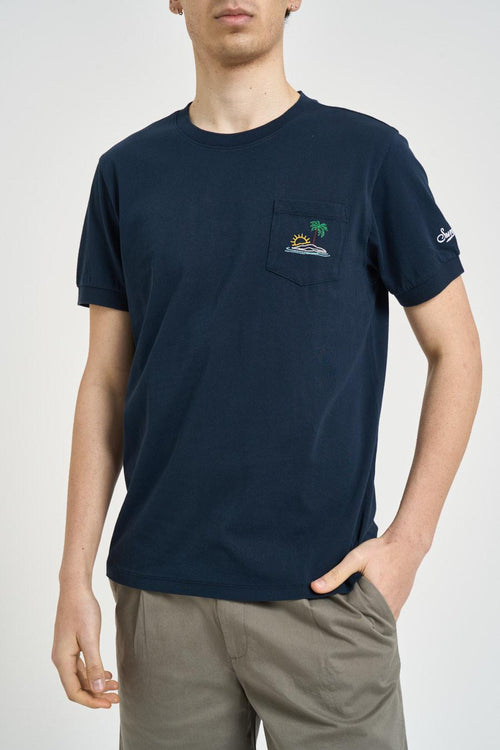 T-shirt uomo girocollo blu