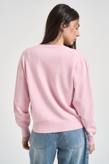 Cardigan donna cropped rosa - 3