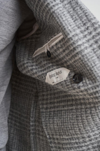 Giacca uomo doppiopetto a quadretti grigia - 8