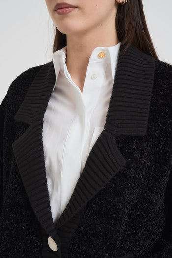 Cardigan donna strutturato nero - 3