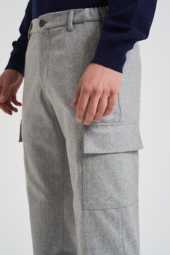 Pantalone uomo cargo grigio chiaro - 5