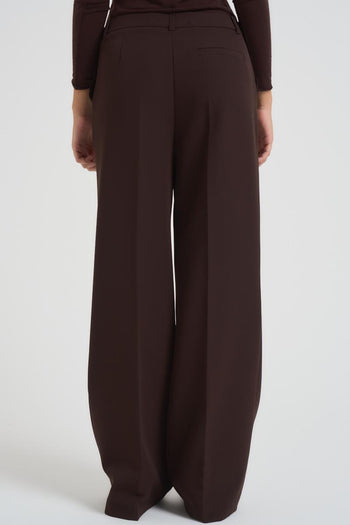 Pantalone donna a palazzo marrone - 3