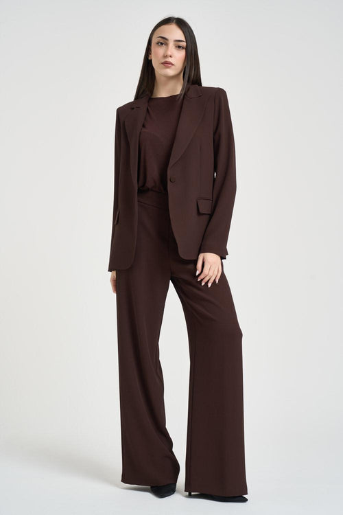 Abito donna monopetto marrone cioccolato