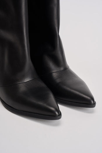 Stivale donna texano in pelle nera - 3