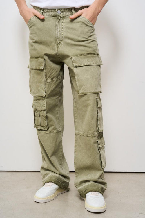 Pantalone uomo cargo verde - 2