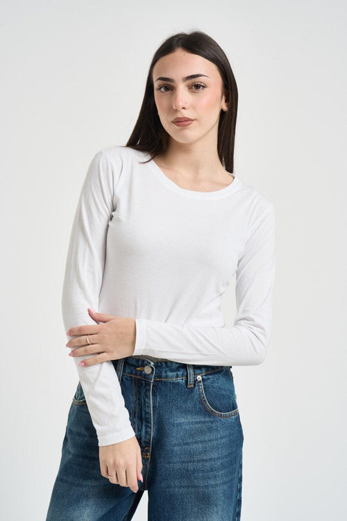Maglia donna girocollo bianca