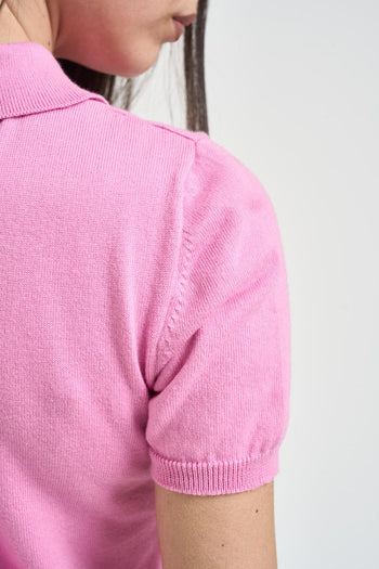 Polo donna in maglia rosa - 4