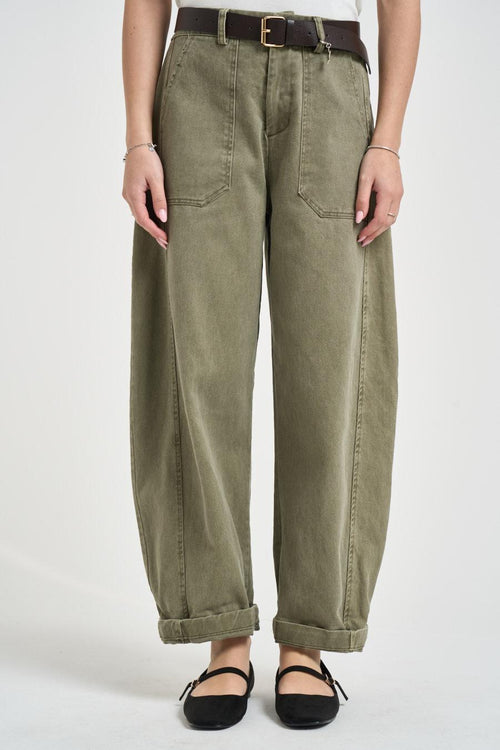 Pantalone donna balloon verde militare - 1