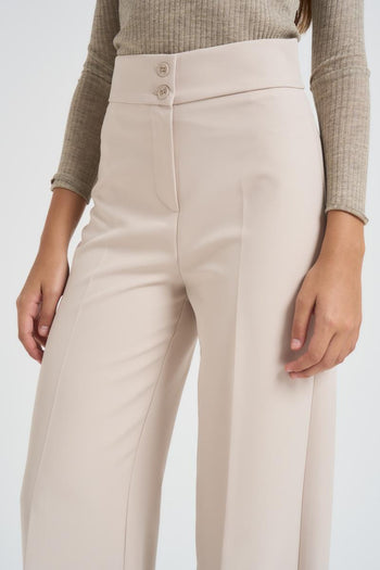 Pantalone donna dritto panna - 5