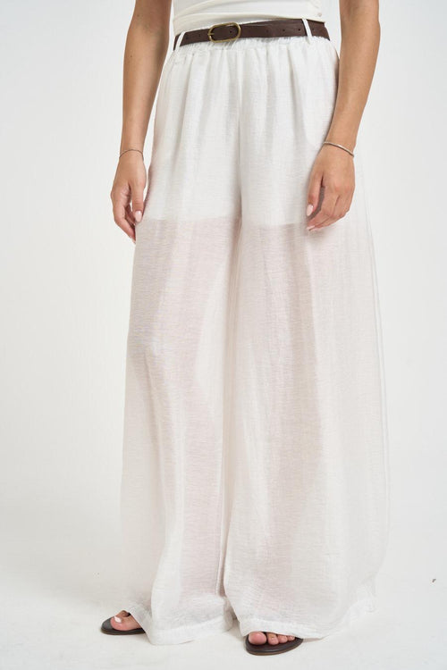 Pantalone donna satinato bianco - 1