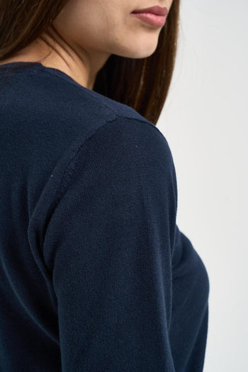 Maglia donna girocollo blu - 5