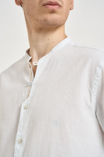 Camicia uomo in misto lino e cotone bianca - 3