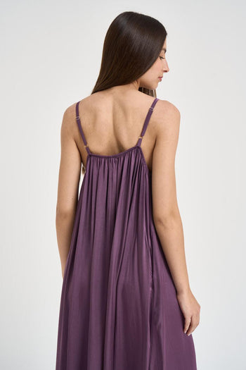Abito donna lungo viola - 5