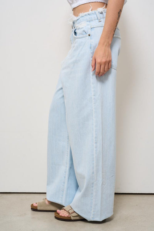 Jeans donna wide leg denim chiaro - 2