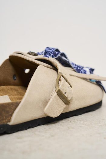 Sabot donna in suede bianca con frange - 6