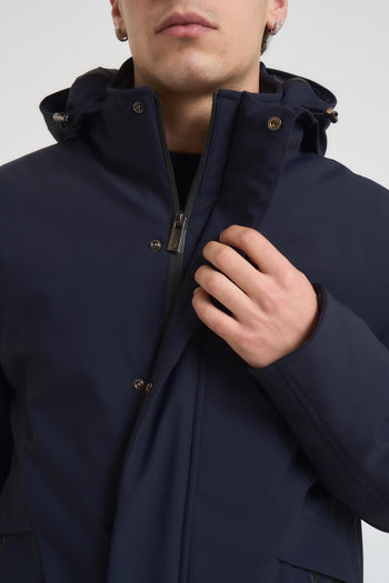 Giubbotto uomo con cappuccio blu - 4