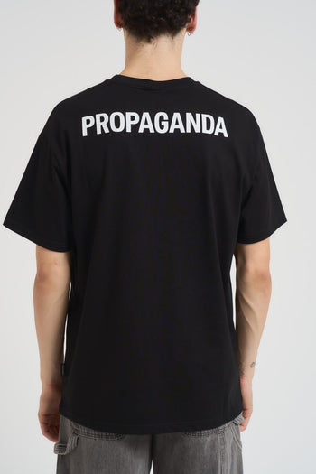 T-shirt uomo nera con logo bianco - 3