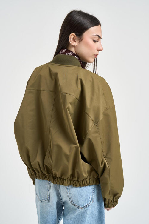 Giubbotto donna cropped verde militare - 2