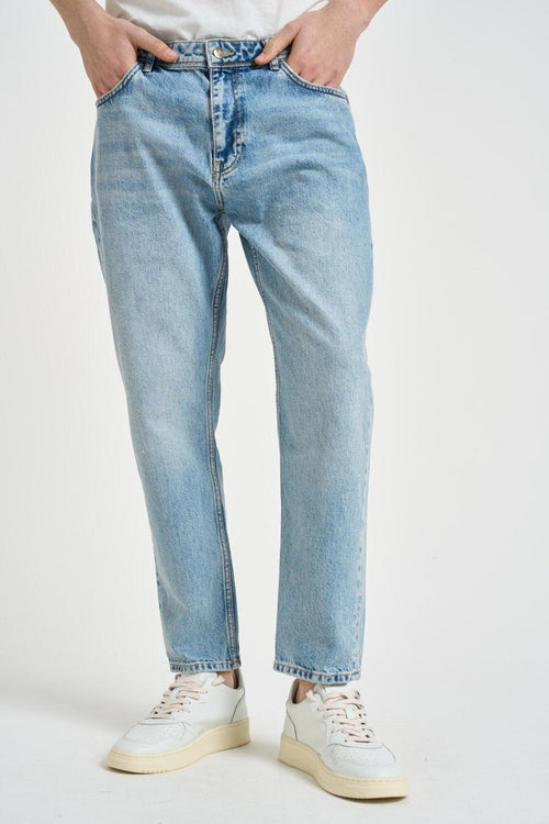 Jeans uomo regular fit in denim chiaro