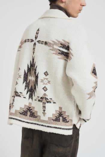 Cardigan uomo a fantasia bianco - 4