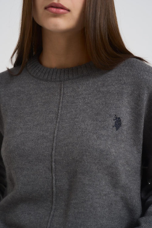 Maglia donna girocollo grigia<BR/> - 2