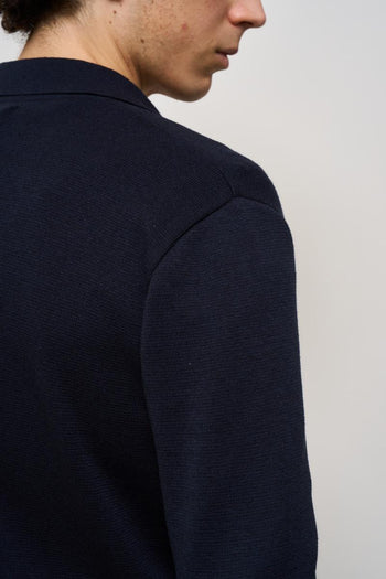 Giacca uomo in maglia doppiopetto blu - 6