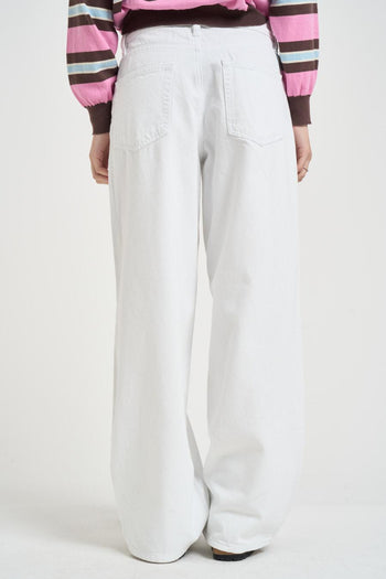 Jeans donna a gamba ampia bianchi - 4