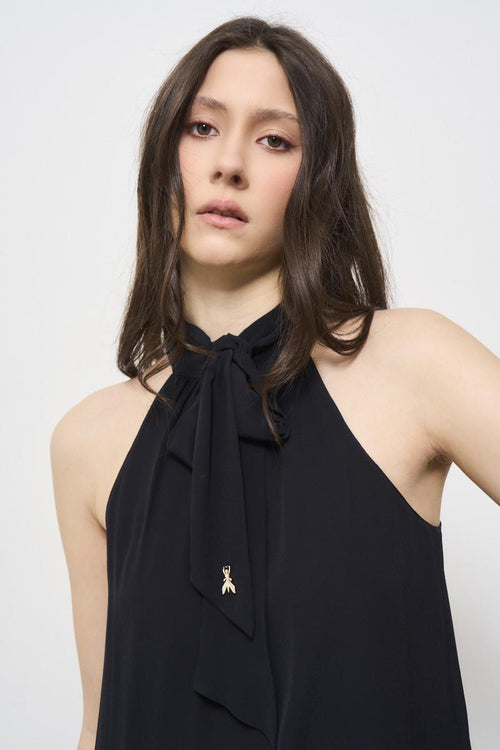 Black women's blouse with bow - 2
